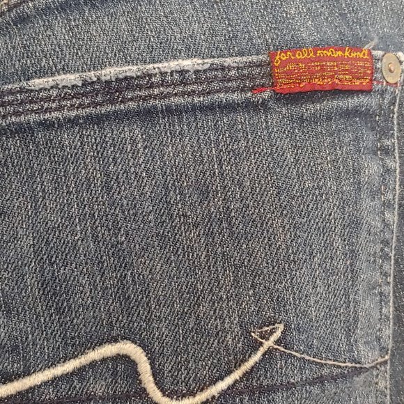 7 for all Mankind Women's Medium Wash Straight Leg Stretch Denim Jeans Size 32 - Picture 4 of 5